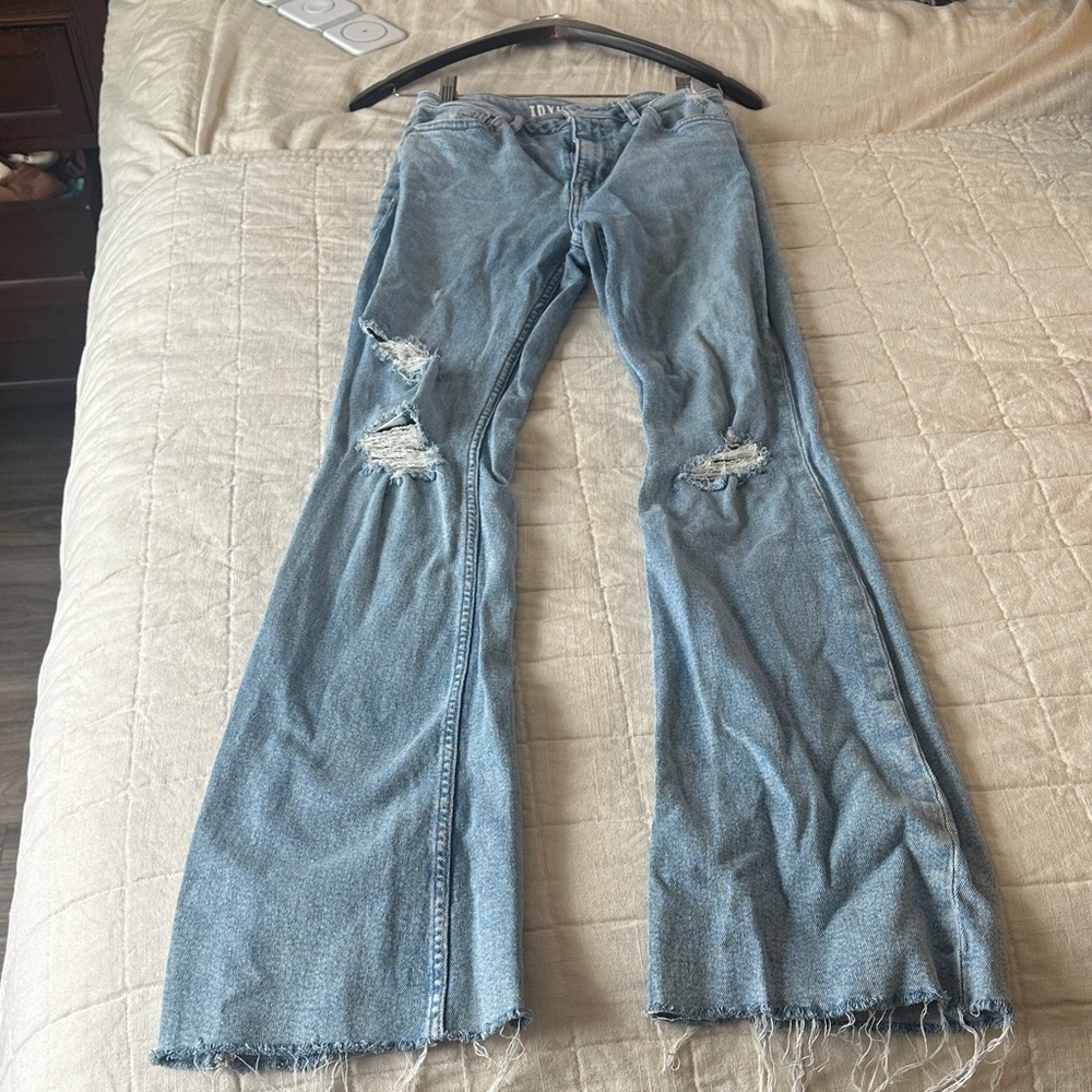 Idyllwind Light Blue Distressed Flare Jeans